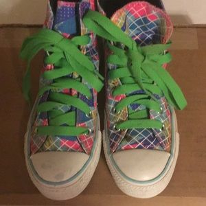 Plaid converse /chucks Taylor high top tennis